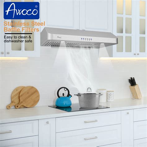 awoco rh-c06-30 under-cabinet classic stainless steel range hood|awoco 900 cfm hood.